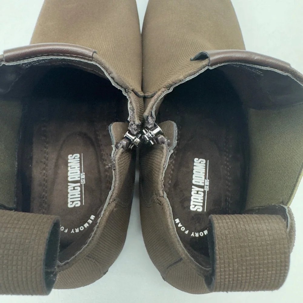 Stacy Adams Oakhurst‎ Chelsea Boots Brown Fabric Side Zipper Mens Size 13M